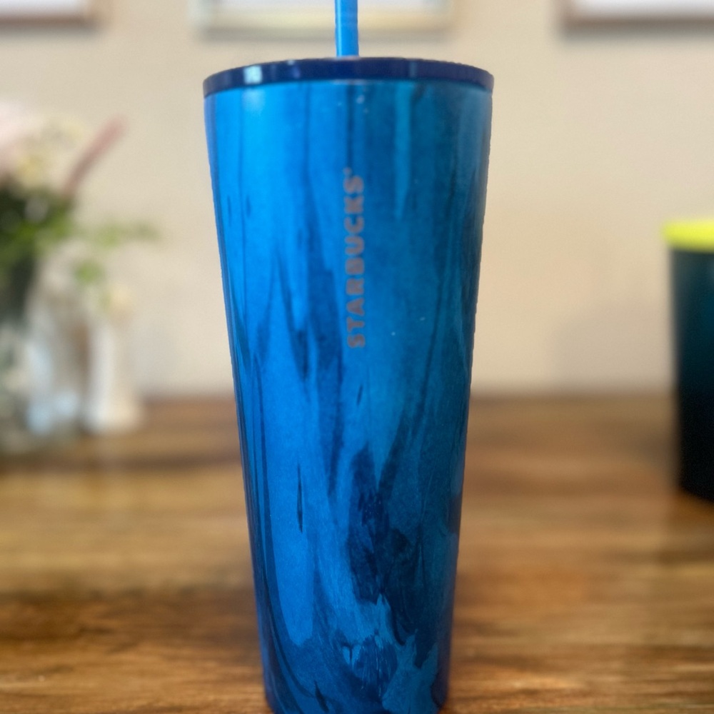 Starbucks Blue Tumbler with Straw